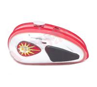 BSA C15 Rosso Dipinta Cromo Benzina Carburante Serbatoio Con Ginocchio Pad Cap &