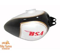 BSA M20 SERBATOIO BENZINA ALLUMINIO VERNICIATO BIANCO E NERO MODELLO CIVILE...