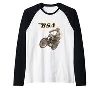 BSA Moto Jeff Smith 500cc Motociclo Racer Maglia con Maniche Raglan