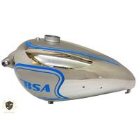 BSA ZB32 SERBATOIO BENZINA CROMATO VERNICIATO BLU STELLA ORO E ARGENTO 1950...