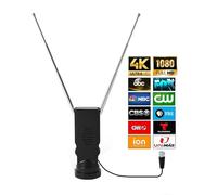 Bsadne Smart Indoor TV Antenna - orecchie di coniglio a lungo raggio, canali HDTV digitali senza cavi, base adesiva per un facile posizionamento sia in casa che in auto