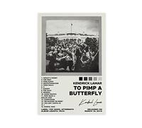 BSapp Kendrick Lamar Poster con copertina di album "To Pimp A Butterfly", poster su tela, decorazione artistica da parete per soggiorno, camera da letto, 40 x 60 cm