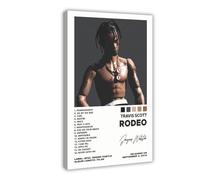 BSapp Travis Scott, poster con copertina di album "Rodeo" su tela, 3 poster da parete per decorazione da parete per soggiorno e camera da letto (20 x 30 cm)