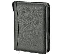 BSB Agenda settimanale - 2022 - ca. A5 - 1 settimana = 2 pagine - pellicola morbida goffrata con chiusura lampo, nero - raccoglitore ad anelli con 6 fori, ricaricabile - 02-0502