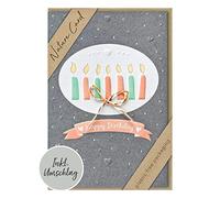 bsb - Biglietto di auguri di compleanno con busta, per uomini e donne, 11,5 x 17 cm, motivo candele