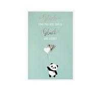 bsb Biglietto di auguri per la nascita di felicità (blu) con panda, 311831-2