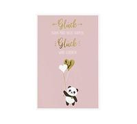 BSB Biglietto di auguri per la nascita "Glück" (rosa) con panda, 311832-2