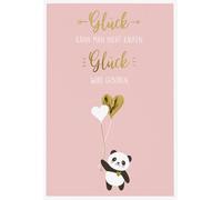 bsb "Biglietto di auguri per nascita, felicità, rosa, con panda, 311832-2