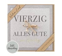 bsb - Biglietto per il 40° compleanno - Nature Card - Biglietti di compleanno sostenibili con busta - Biglietto di auguri per uomini e donne - Biglietto di auguri 15,5 x 15,5 cm