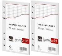 bsb Inserto di ricambio per appunti - Dimensioni: circa A6, 6 fori - per agenda compatta bsb, 020060 (Confezione da 2)