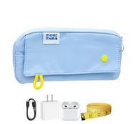 Bsbkoj Astuccio per matite | Chiusura lampo impermeabile e riutilizzabile - Borsa portapenne grande volume - Per viaggiare bambini aula donne università scuola trucco e arte, Blu, Siehe Beschreibung