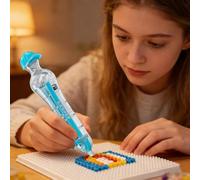 Bsbkoj Automatic Beading Pens, Large Capacity Dispenser, 5.9x0.98 Inches Applicator with 2.6mm Build, Fuse Tool, Jewelry Accessory with Ergonomic Style, Craft Activity for Kids & Girls