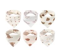 Bsbkoj Bibs for Drooling and Teething, 6-Piece Soft Absorbent Burp Towels, Adjustable New borns Feeding Cloths for Infantz, Ideal for Home, Travel, Gifting, Daily Care