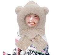 Bsbkoj Cappello da coniglio, cappello invernale carino, bear scarf, costume da bear hat, bear hood for kids, cappello invernale caldo, accessori per la famiglia, cappello invernale Cozy Animal Hat