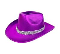 Bsbkoj Cappello da cowboy in feltro, per cosplay e discoteca, 36 x 28 x 13 cm, elegante cappello da cowgirl, costume da gioco di ruolo occidentale per Halloween, spettacoli, festival