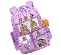 Bsbkoj Capybara Backpack, Pattern Book Bags, Large Capacity Waterproof Animal School Bag, Cartoon Books and Stationery, Cute Backpack for Kids, Teens, 11.81x7.87x16.54 inches