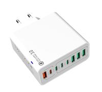 Bsbkoj Caricatore multipresa per smartphone, caricatore rapido da 120 W con più porte per smartwatch, telefono, computer e viaggi