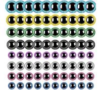 Bsbkoj Colorful Glitter Safety Eyes, 80pcs, 10-30mm, Assorted Sizes, Vibrant Colors, Secure Washers, Sparkly Doll Eyes, for Crochet, Plush Toys, Handmade Crafts