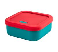 Bsbkoj Contenitore per alimenti in silicone, ermetico con valvola di scarico per insalata e riutilizzabile