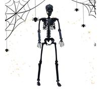 Bsbkoj Decorazioni scheletri di Halloween - 35.43x9.45 Pollici Modello scheletro grandezza natura con articolazioni mobili per accessori Grave