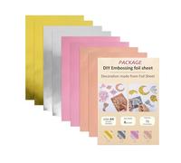 Bsbkoj Double-Sided Embossing Foil, Art Metal Sheets, Reliable with High-Tactile Feature, Heavy Duty Crafting Hardware, Office Pedestal with Sl esign, Greeting Card Tool for Classrooms