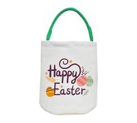 Bsbkoj Easter Bunny Basket Bags, Large Capacity Kids Candy Container Bag, 9.06x14.96x0.59 inches Adorable Easter Supplies Canvas Storage Pouch for Eggs, Candy, or Toys