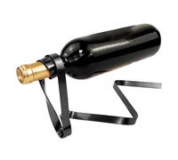 Bsbkoj Floating Wine Rack, Elegant Ribbon Fastener, Balance with Curve, Iron Frame, Artistic Counter Decor with Luxury Style, Bottle Holder for Wedding and Housewarming