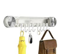 Bsbkoj Ganci A Ad Alta Resistenza - Rotaia Regolabile Con 8 Appendini,Supporti a per Pareti,Per Casa Bagno Piastrelle Vetro Metallo Asciugamano Tagliere Cappello Cappotto Borsa