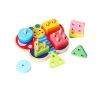 Bsbkoj Gioco di corrispondenza, cartone animato Wooden Sorting and Stacking Toys, Geometric Shape Educational Games, Fun Learning Toy for Home, Kindergarten, Early Childhood Development