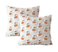 Bsbkoj Halloween Pillow Covers, 2-Pack Pumpkin and Ghost Throw Pillowcases, Fall-Themed Home Decor for Divano Couch Bed Dorm Farmhouse Apartment Patio Or Living Room Halloween Decorations