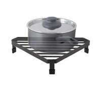 Bsbkoj Kitchen Corner Riser, Stove Top Corner Rack, Space-Saving Triangolular Anti-skid Frying Pan Holder, Carbon Steel and PVC, Load Bearing, Modern Coffee Area Organizer