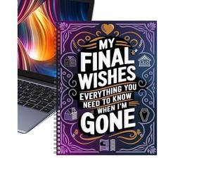 Bsbkoj Libro per l'organizzazione degli ultimi desideri - Taccuino di pianificazione per la fine della vita | Pianificazione della pace della mente | Per donne uomini adulti pazienti anziani genitori