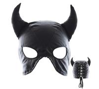 Bsbkoj Maschera Testa Divertente Cappuccio Testa In Pelle PU Traspirante