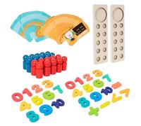 Bsbkoj Math Game Kids Ages 5-7, Wooden Addition and Subtraction Toys, Fun Kindergarten Learning Games, Educational Math Manipulatives for Home, Family Time, Birthday Presents