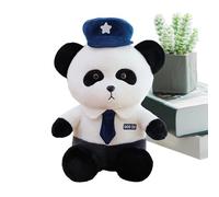 Bsbkoj Panda Stuffed Animal, Plush Throw Pillow with Hat and Tie, Soft Cuddly Doll, Sleeping Companion for Boys and Girls, Cute Room Decor for Bed, Sofa, Nursery, Gift Idea