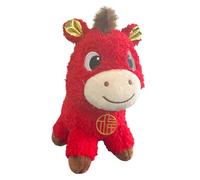 Bsbkoj Peluche - Mascotte in peluche rosso da 10 pollici, per feste di Capodanno e festività, dolce giocattolo per con liscio, simbolo di prosperità per la corazione del divano