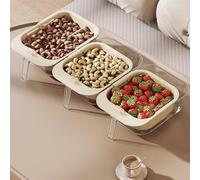 Bsbkoj Per Il Lavaggio Della Frutta Con Colino,Doppio Strato Telescopico per Lavaggio e Scolatura | Cestello Scolafrutta con Manico - per Cucina Soggiorno Snack Verdura Frutti di Bosco Fragole e