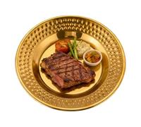 Bsbkoj Polished Dining Plate, Modern Student Dish, Ergonomic Stainless with Mirror Feature, Portable Quality Metal Tray, Feeding Plate with Sleek Style, Serving Dish for Adults and Women