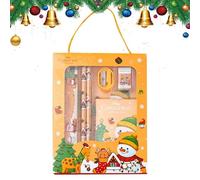 Bsbkoj Set di cancelleria natalizia per bambini, set di cancelleria per la scuola di Natale | Set di 6 set di natalizia sicura | Forniture di festive in più colori, graziose