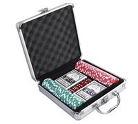 Bsbkoj Set di chip per poker con custodia in alluminio, 7,87 x 2,76 x 2,36 pollici / 8,07 x 8,07 x 2,76 in Professional Card Game Chips for Texas Hold'em, Blackjack, Club Tournaments