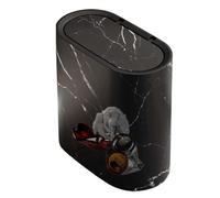 Bsbkoj Small Trash Can, Trash Can Bathroom, 11,61 x 11,42 x 6,3 pollici, Lidded Covered Decorative Compact Waste Basket for Kitchen, Bedroom, Dorm, Home, Space-Saving Design