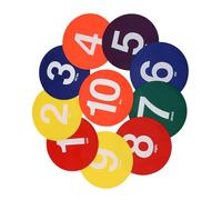 Bsbkoj Soccer Practice Markers, Agility Training Floor Dots, Numbered Non-Slip Training Mat, 10X Football Markers for Soccer Practice, Perfect Football Practice Equipment for Sports and Games