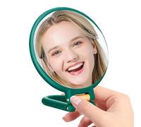 Bsbkoj Specchio magico per trucco, rotondo, a doppio lato, con supporto, portatile, per uso domestico e esterno, 193 g, Abs, Lens