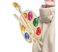 Bsbkoj Spille Per Donne,Gioielli Artistici,Spilla Colorata Con E Pennello Per Pittore - Per Maglione Sciarpa Cappotto Giacca Banchetto Festa Cappello Borsa Abito Cravatta Compleanno Amanti Della