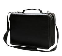 Bsbkoj Storage Box, Storage Case, Makeup Brush Organize, Compact, Portable, Multi-Purpose, Lightweight, for Makeup Brush, Gel Pen Storage 35 x 26 x 13 cm, Black, Cyan Blue