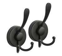 Bsbkoj Strong Suction Cup Hooks, Reusable No Drill Wall Hangers, Heavy Duty Stainless Steel, 2 Pack Bathroom Kitchen Organizer for Door, Mirror, Glass, Tile, 2.36x1.97x4.72in