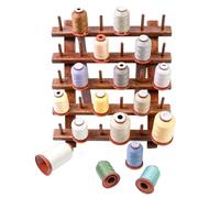 Bsbkoj Thread Holder, 30 Spool Wood Sewing Thread Holder, 9.84x9.25 Inches, Wide Capacity Foldable Crafting Accessories Organizer, Versatile for Binding, Knitting, Quilting