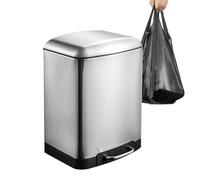 Bsbkoj Trash Can with Foot Pedal, Garbage Bin Step Trash Bin, Stainless Steel Waste Bin, Large Capacity Garbage Can, Kitchen Pedal Trash Can, Bathroom Step Trash Bin, Modern Kitchen Waste Bin
