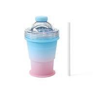 Bsbkoj Tray Cup with Straw, 325ml Foldable Bottle for Iced Coffee and Drinks Making, Leakproof Portable Freezer Safe Design, Reusable Mold Cup, for Travel Home Office Parties Camping Beach