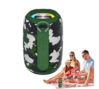 Bsbkoj Wireless Speaker, Impermeabile Outdoor Speaker, Portatile Bass Audio Player, Colorful LED Light Show, Deep Stereo Sound, Black Compact Design, Ideale per Camping, Hiking, Party & Home Use